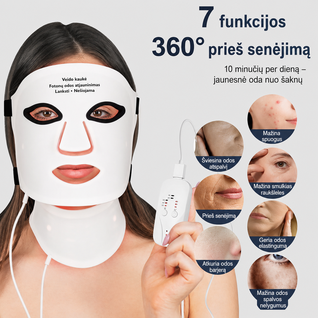 Silikon LED Yüz ve Boyun Maskesi