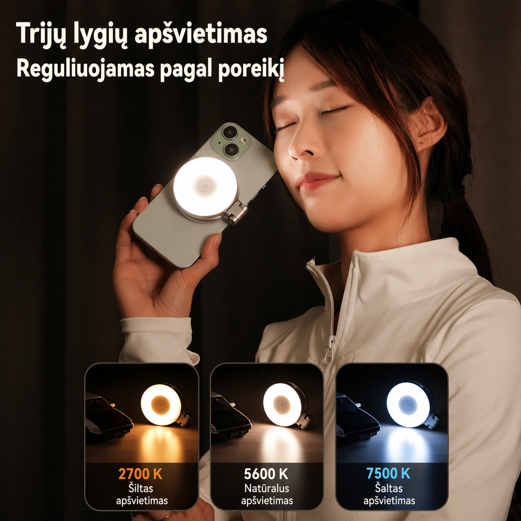 TELESIN Manyetik Akıllı Telefon Işığı – Görüntülerinizin Kalite Sırrı!